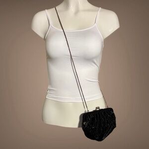 La Regale Vintage Satin Evening Black Beaded, Strap Included